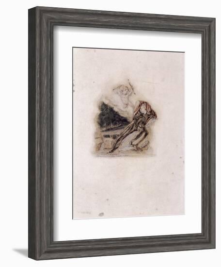 Cupid and Lover Lamenting the Death of a Loved One, C1802-C1857-Thomas Uwins-Framed Giclee Print