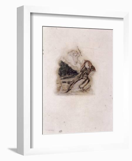 Cupid and Lover Lamenting the Death of a Loved One, C1802-C1857-Thomas Uwins-Framed Giclee Print