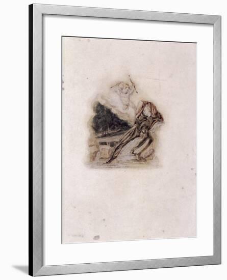 Cupid and Lover Lamenting the Death of a Loved One, C1802-C1857-Thomas Uwins-Framed Giclee Print