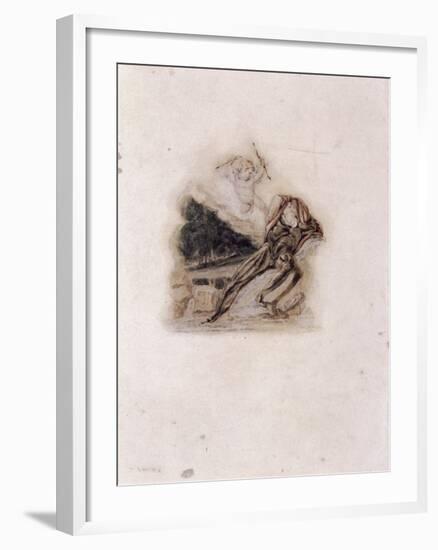 Cupid and Lover Lamenting the Death of a Loved One, C1802-C1857-Thomas Uwins-Framed Giclee Print