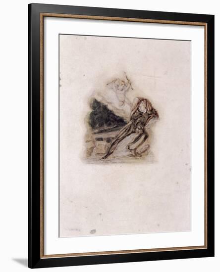 Cupid and Lover Lamenting the Death of a Loved One, C1802-C1857-Thomas Uwins-Framed Giclee Print