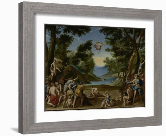 Cupid and Pan, c.1600-Federico Zuccaro-Framed Giclee Print