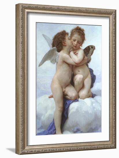 Cupid and Psyche as Infants-William Adolphe Bouguereau-Framed Art Print