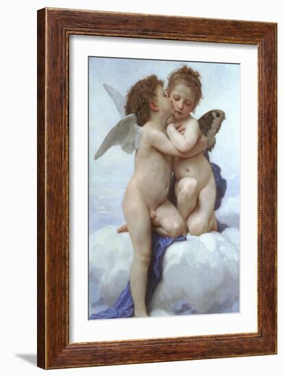 Cupid and Psyche as Infants-William Adolphe Bouguereau-Framed Art Print