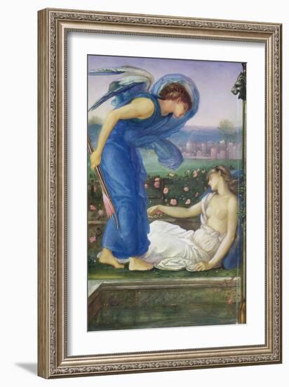 Cupid and Psyche, C.1865 (W/C, Bodycolour and Pastel on Paper Mounted on Linen)-Edward Burne-Jones-Framed Giclee Print