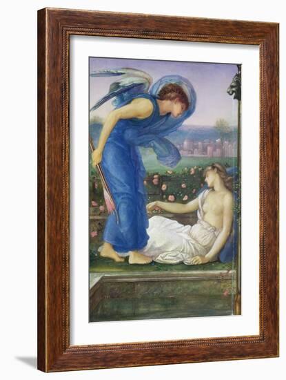 Cupid and Psyche, C.1865 (W/C, Bodycolour and Pastel on Paper Mounted on Linen)-Edward Burne-Jones-Framed Giclee Print