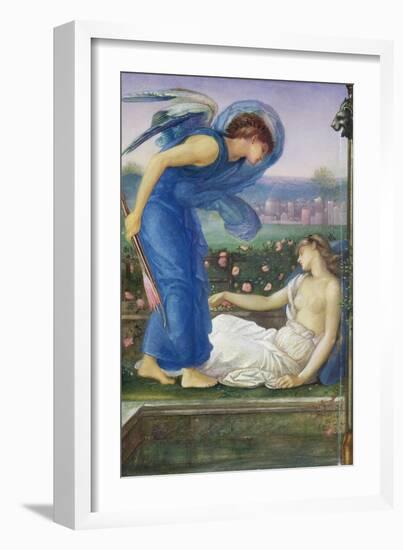 Cupid and Psyche, C.1865 (W/C, Bodycolour and Pastel on Paper Mounted on Linen)-Edward Burne-Jones-Framed Giclee Print