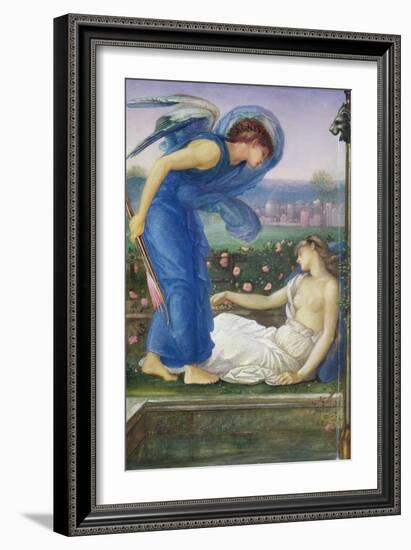 Cupid and Psyche, C.1865 (W/C, Bodycolour and Pastel on Paper Mounted on Linen)-Edward Burne-Jones-Framed Giclee Print