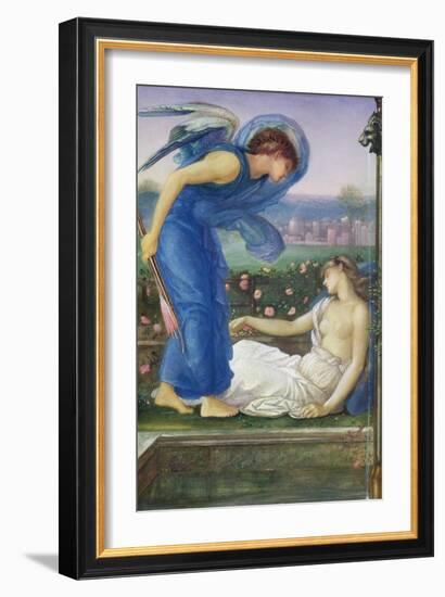 Cupid and Psyche, C.1865 (W/C, Bodycolour and Pastel on Paper Mounted on Linen)-Edward Burne-Jones-Framed Giclee Print