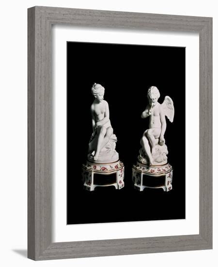 Cupid and Psyche, Sevres Porcelain Group, 1758-Etienne-Maurice Falconet-Framed Giclee Print