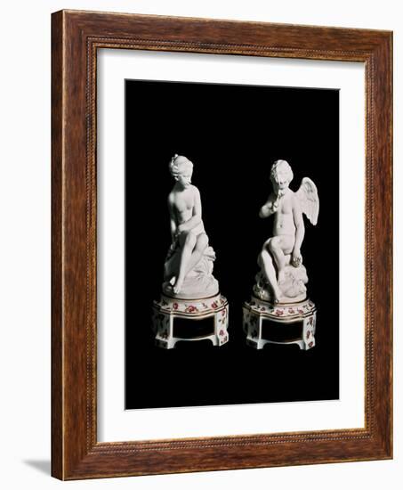 Cupid and Psyche, Sevres Porcelain Group, 1758-Etienne-Maurice Falconet-Framed Giclee Print