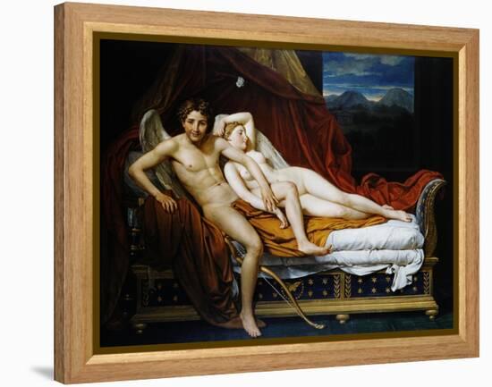 Cupid and Psyche-Jacques-Louis David-Framed Premier Image Canvas