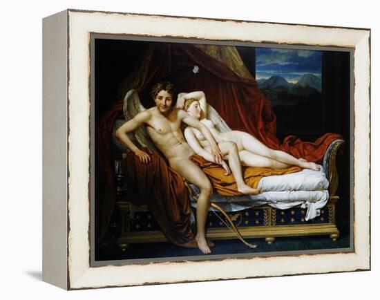 Cupid and Psyche-Jacques-Louis David-Framed Premier Image Canvas