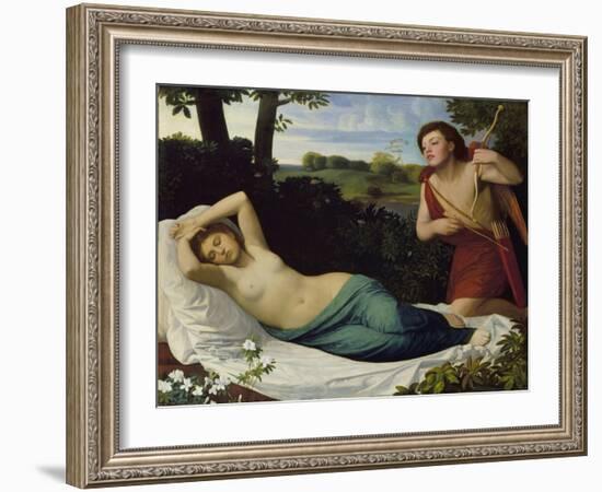 Cupid and Psyche-Alphonse Legros-Framed Giclee Print