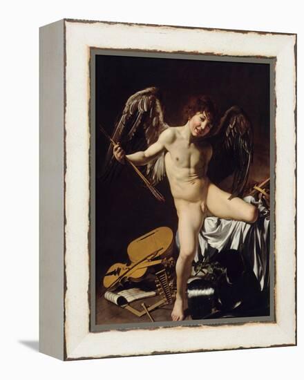 Cupid as Victor, Ca 1601-Caravaggio-Framed Premier Image Canvas