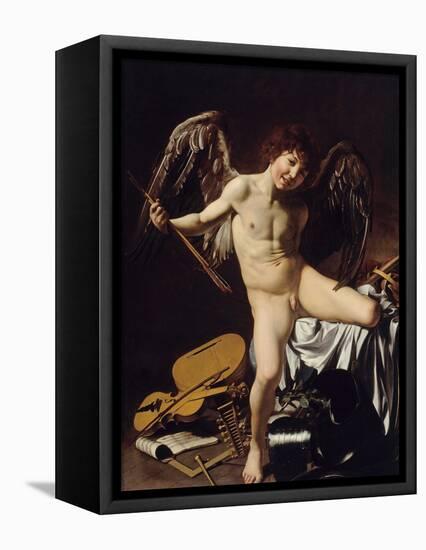 Cupid as Victor, Ca 1601-Caravaggio-Framed Premier Image Canvas