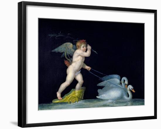 Cupid Being Led by a Pair of Swans-Michelangelo Maestri-Framed Giclee Print