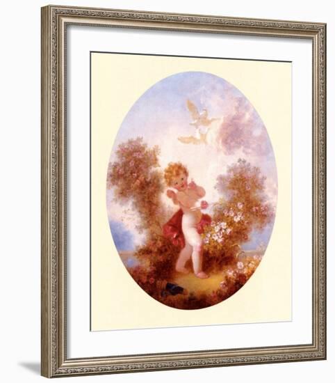 Cupid Between Roses-Jean-Honoré Fragonard-Framed Art Print