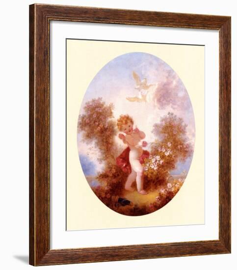 Cupid Between Roses-Jean-Honoré Fragonard-Framed Art Print