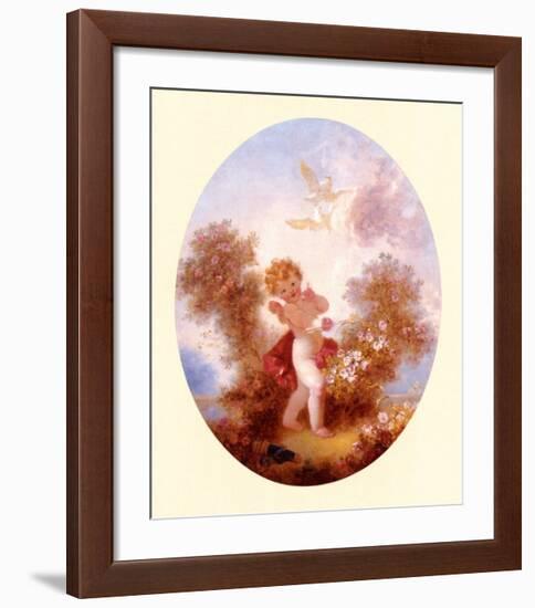 Cupid Between Roses-Jean-Honoré Fragonard-Framed Art Print