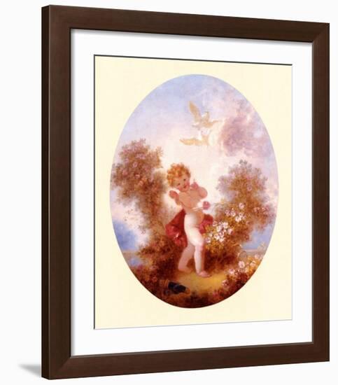 Cupid Between Roses-Jean-Honoré Fragonard-Framed Art Print