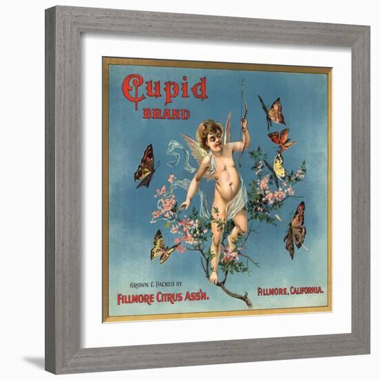 Cupid Brand - Fillmore, California - Citrus Crate Label-Lantern Press-Framed Art Print