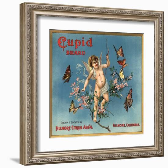 Cupid Brand - Fillmore, California - Citrus Crate Label-Lantern Press-Framed Art Print