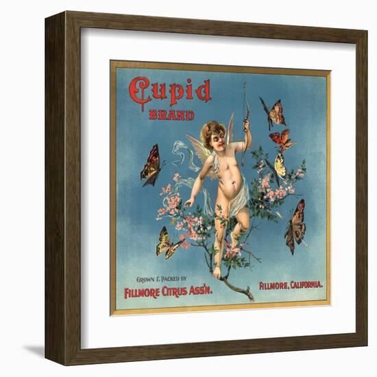 Cupid Brand - Fillmore, California - Citrus Crate Label-Lantern Press-Framed Art Print