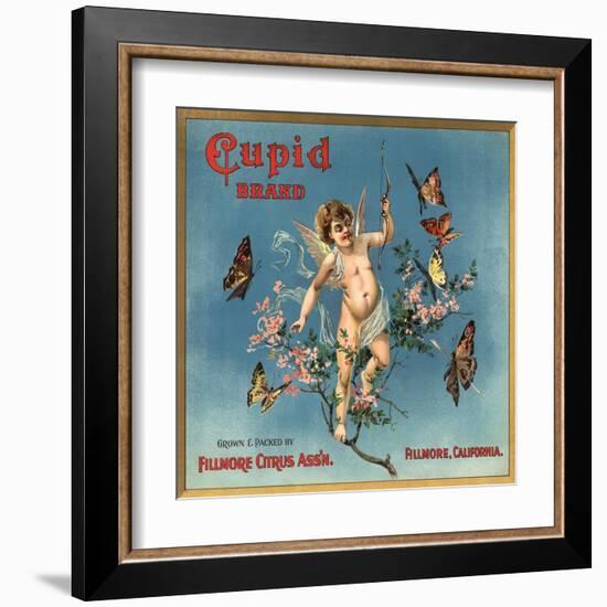 Cupid Brand - Fillmore, California - Citrus Crate Label-Lantern Press-Framed Art Print