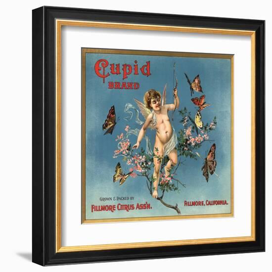 Cupid Brand - Fillmore, California - Citrus Crate Label-Lantern Press-Framed Art Print