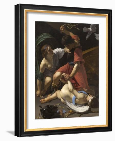 Cupid Chastised, 1613-Bartolomeo Manfredi-Framed Giclee Print