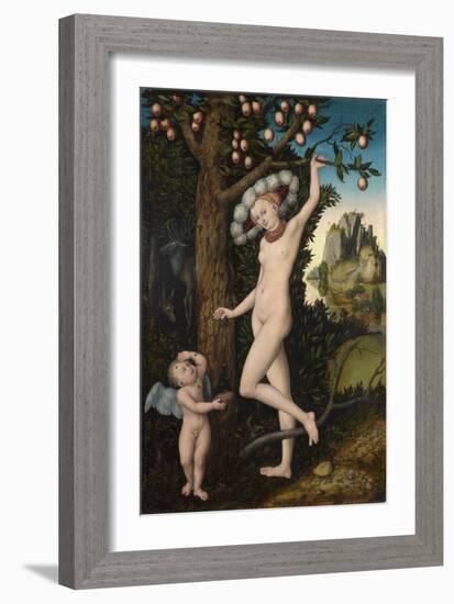 Cupid Complaining to Venus, C. 1525-Lucas Cranach the Elder-Framed Giclee Print