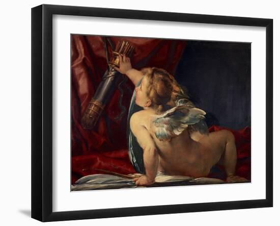 Cupid (Cut from a Larger Picture)-Giulio Cesare Procaccini-Framed Giclee Print