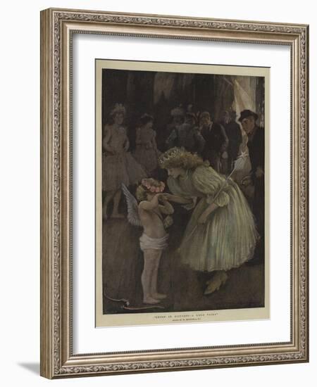 Cupid in Distress, a Good Fairy-William Hatherell-Framed Giclee Print