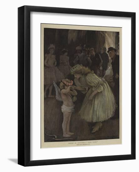 Cupid in Distress, a Good Fairy-William Hatherell-Framed Giclee Print