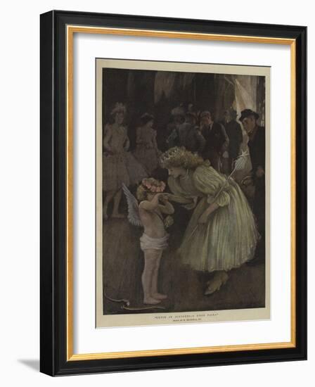 Cupid in Distress, a Good Fairy-William Hatherell-Framed Giclee Print