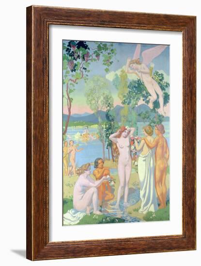 Cupid in Flight Is Struck by the Beauty of Psyche, 1908-Maurice Denis-Framed Giclee Print