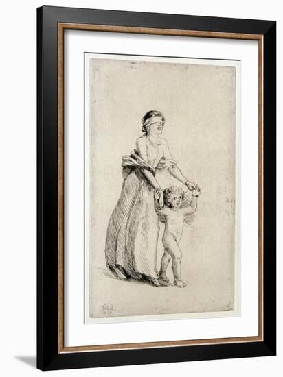 Cupid Leading a Blindfolded Girl, 1912-Anna Lea Merritt-Framed Giclee Print