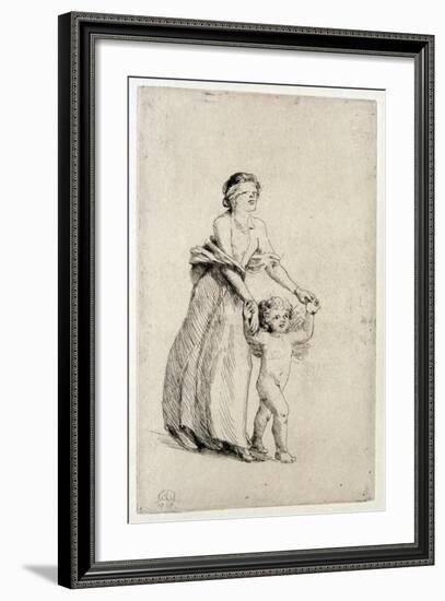 Cupid Leading a Blindfolded Girl, 1912-Anna Lea Merritt-Framed Giclee Print