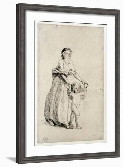 Cupid Leading a Blindfolded Girl, 1912-Anna Lea Merritt-Framed Giclee Print