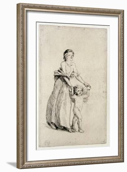 Cupid Leading a Blindfolded Girl, 1912-Anna Lea Merritt-Framed Giclee Print