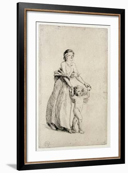 Cupid Leading a Blindfolded Girl, 1912-Anna Lea Merritt-Framed Giclee Print