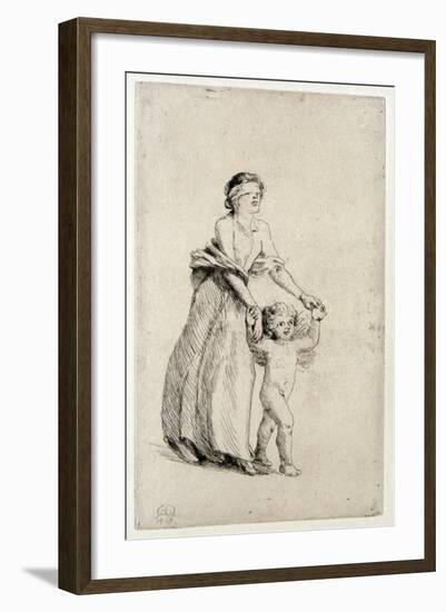 Cupid Leading a Blindfolded Girl, 1912-Anna Lea Merritt-Framed Giclee Print