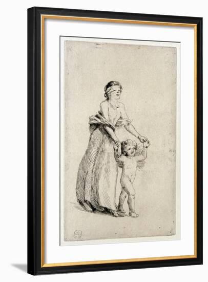 Cupid Leading a Blindfolded Girl, 1912-Anna Lea Merritt-Framed Giclee Print