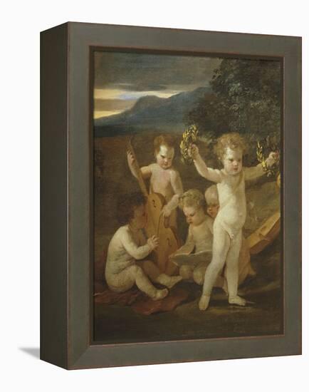 Cupid's Concert, C.1626-27-Nicolas Poussin-Framed Premier Image Canvas