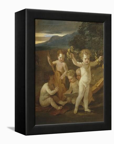 Cupid's Concert, C.1626-27-Nicolas Poussin-Framed Premier Image Canvas