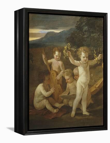 Cupid's Concert, C.1626-27-Nicolas Poussin-Framed Premier Image Canvas