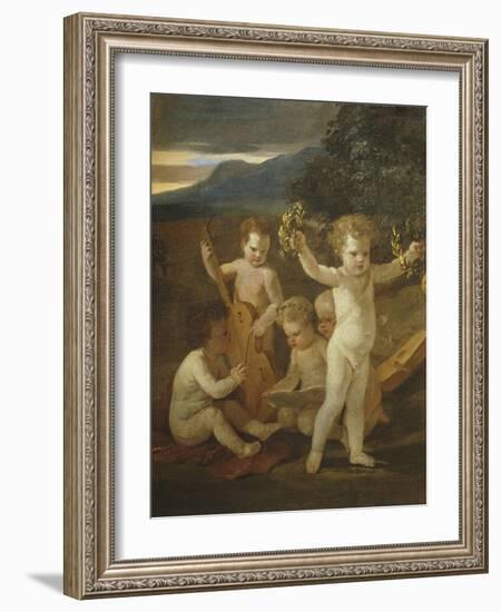 Cupid's Concert, C.1626-27-Nicolas Poussin-Framed Giclee Print