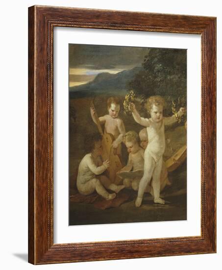 Cupid's Concert, C.1626-27-Nicolas Poussin-Framed Giclee Print