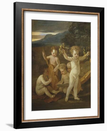 Cupid's Concert, C.1626-27-Nicolas Poussin-Framed Giclee Print